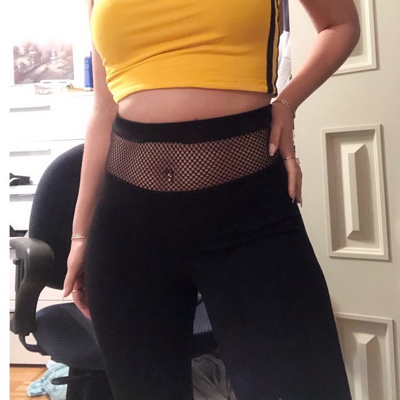 Fashion Nova mesh fishnet high-waisted leggings - Picture 2 of 5